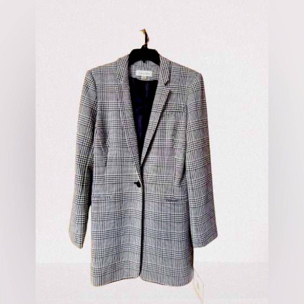 Calvin Klein Trench Coat Checkered Size 6